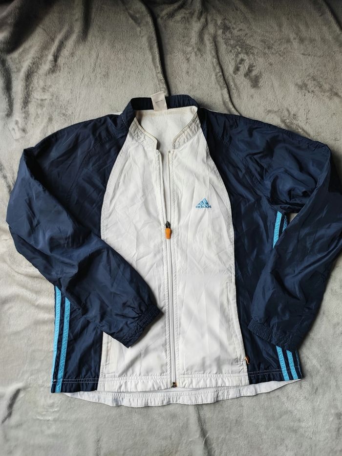 Veste de survêtement Adidas Mixte 40 blanc et bleu marine 2003