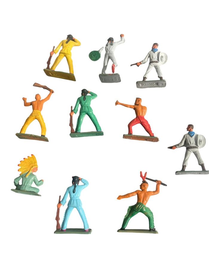 Figurines Starlux indiens et cow boys X 10 - photo numéro 3