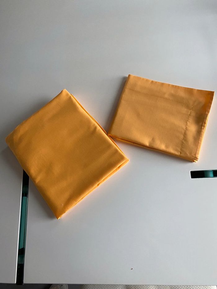 Drap housse et grande taie d’oreiller lit simple - photo numéro 2