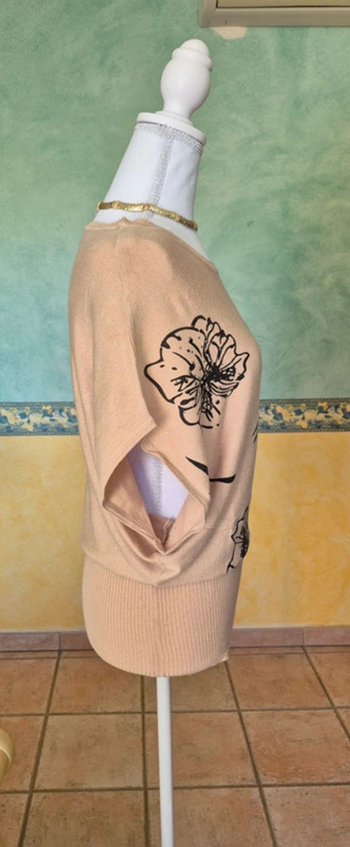 Pull femme beige imprimé 38 Miss 83 - photo numéro 4