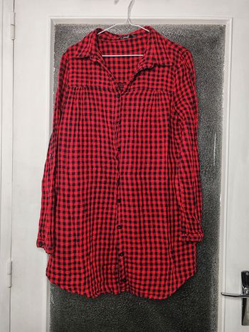 Robe chemise à carreaux rouge et noir - Mim