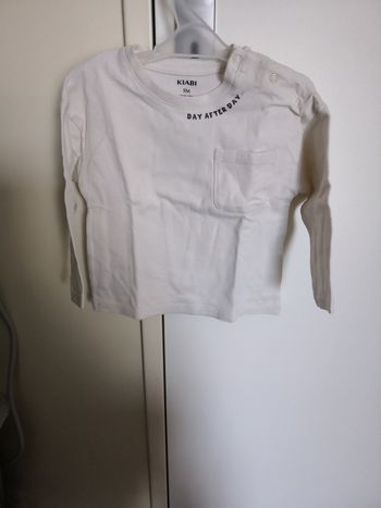 Tee-shirt manches longues avec inscription "Day after day..." (Beige) 9 mois (74 cm) Kiabi