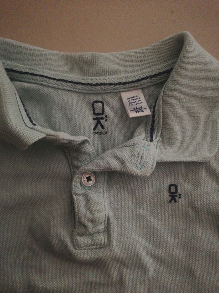 Polo manche courte fille 3 ans okaidi bleu clair - photo numéro 2