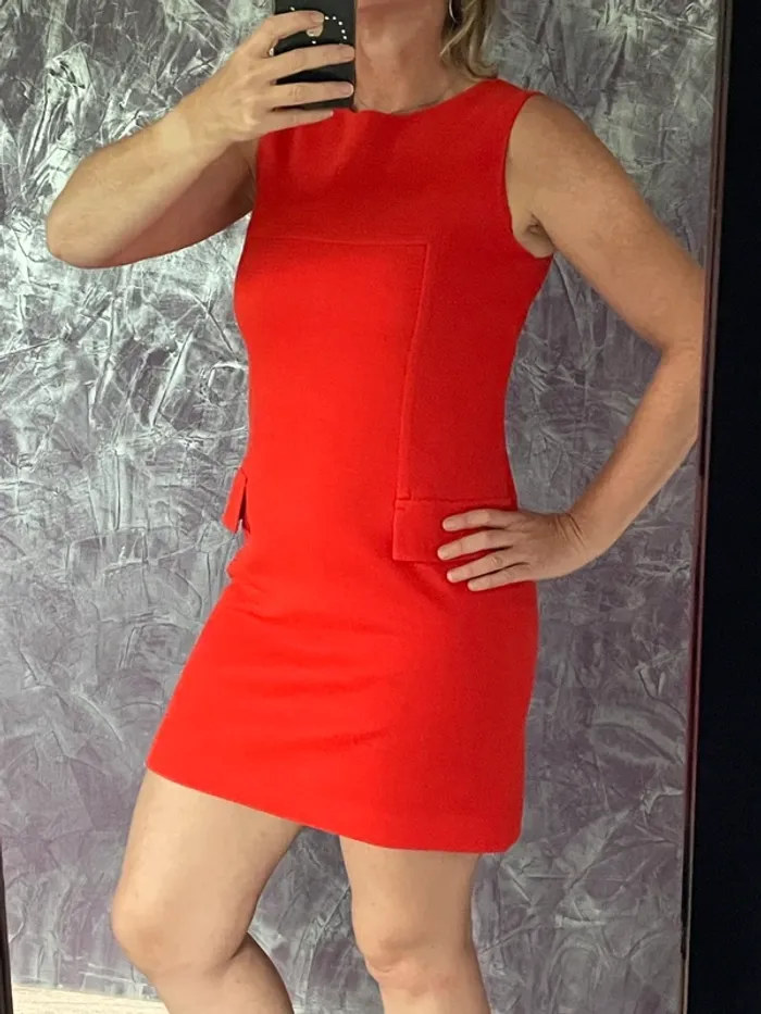 Robe courte corail Caroll 40 laine
