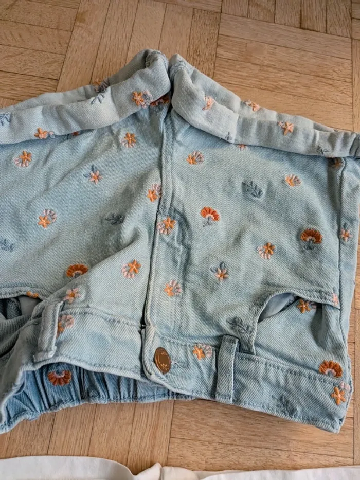 Ensemble Short en jean écorce orange - photo numéro 3