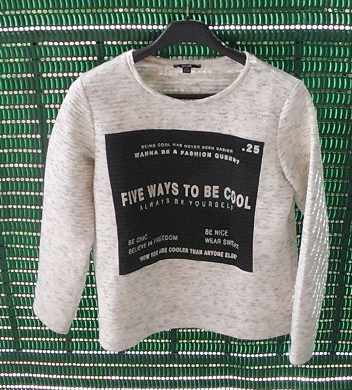 Sweat beige chiné molletonné