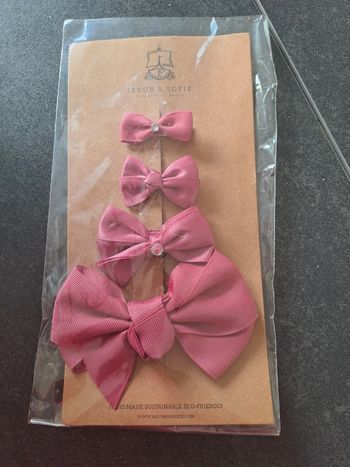 Pinces cheveux noeud vieux rose