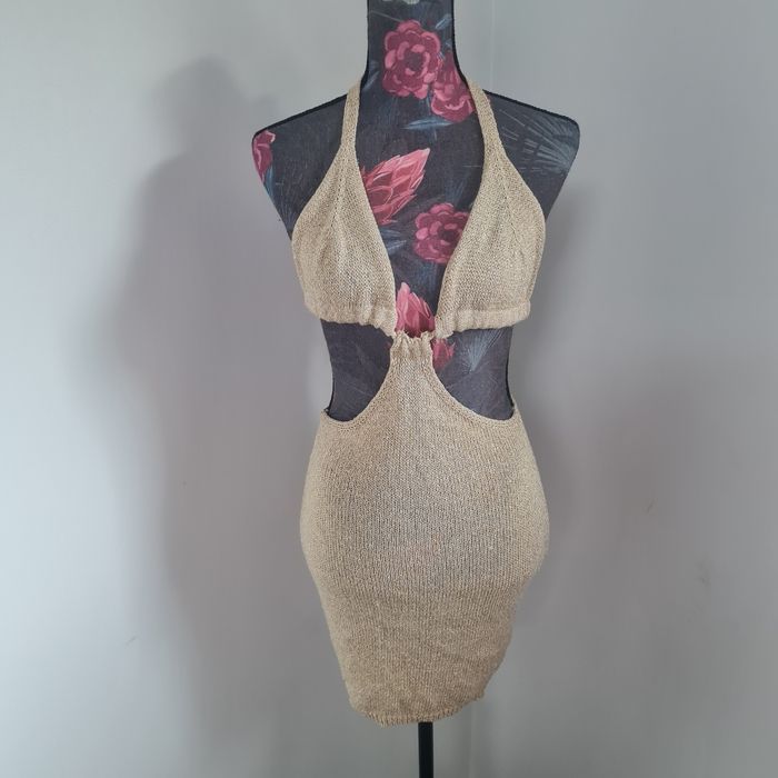 Robe sexy dorée pailletée