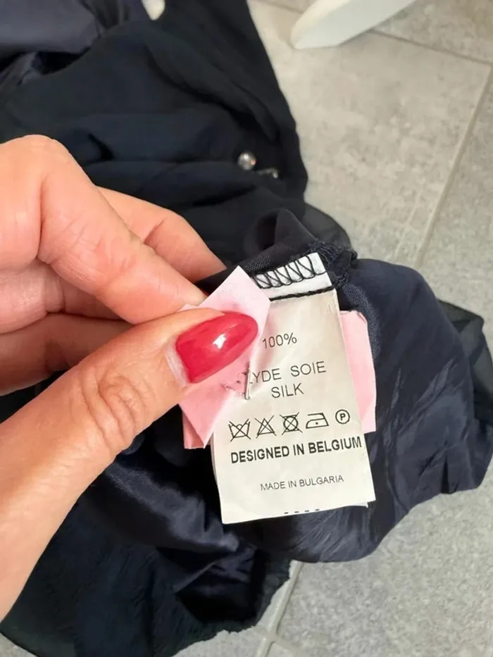 Robe en soie et gilet Marie Méro marine taille 40 très bon état - photo numéro 11
