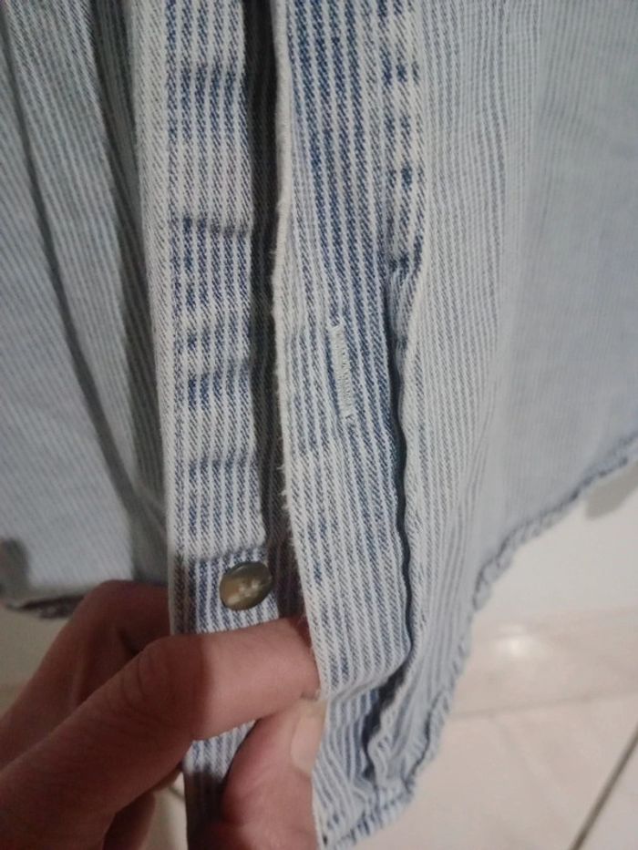 Chemise homme m rayures fines aspect vieilli c69 - photo numéro 11