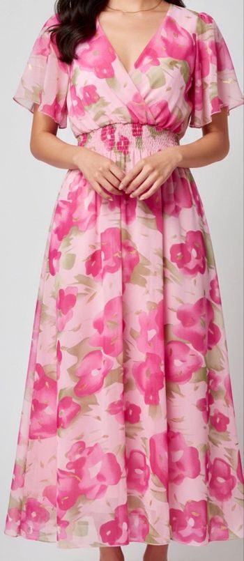 Robe longue fluide rose 