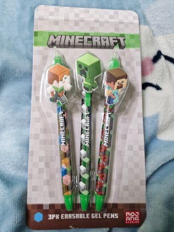 Lot de 3 stylos effaçables minecraft 