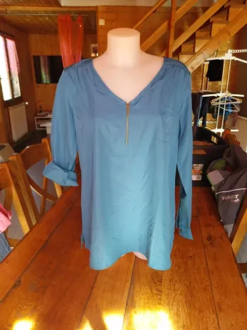 Blouse bleu canard