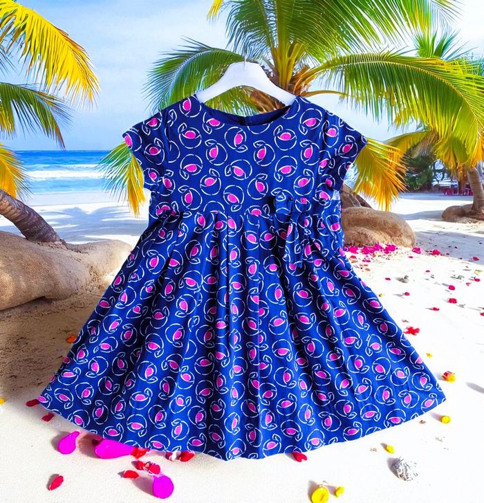 JACADI - ROBE PATINEUSE FILLE MOTIF FLEURS, DOUBLÉE & BAS ÉVASÉ AVEC PLIS 8A - photo numéro 2