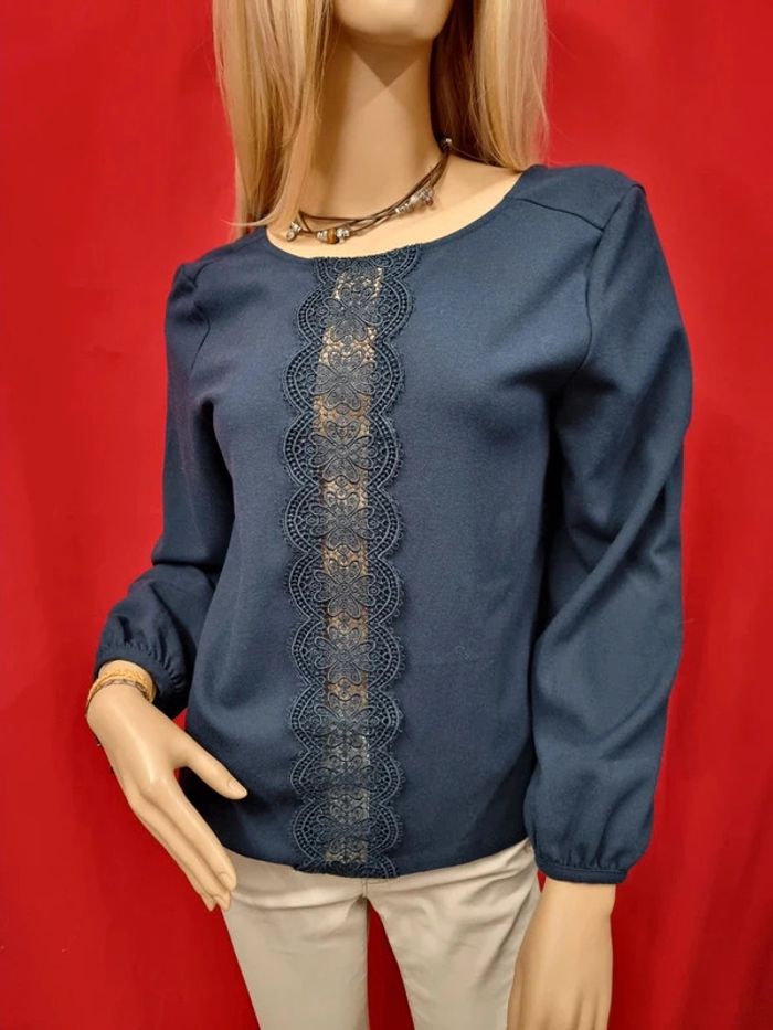 YCCO blouse marine manches longues * Taille S * - photo numéro 2
