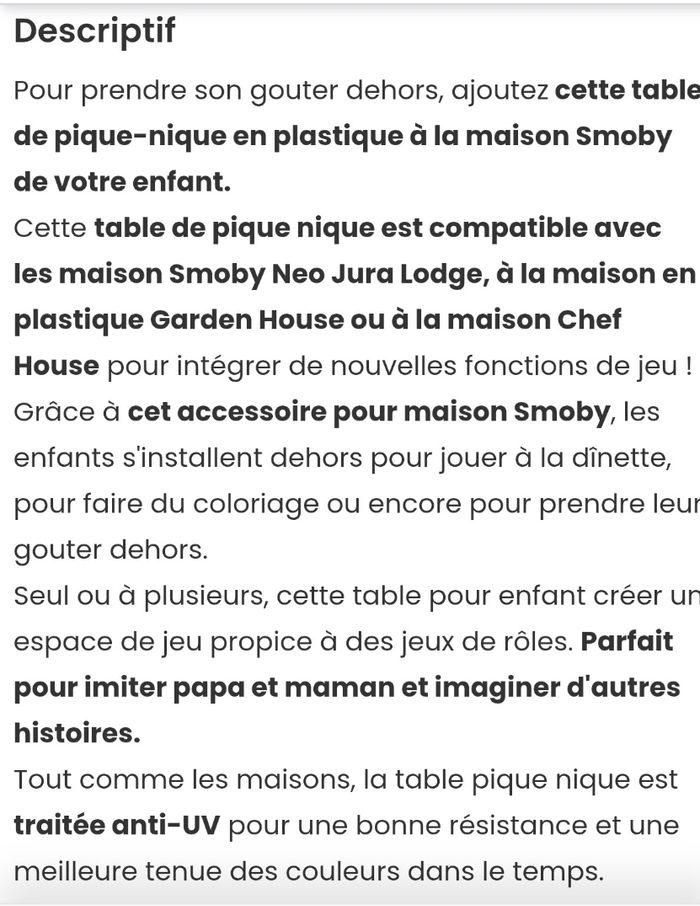 Table de pique-nique SMOBY - Cabanes enfants - photo numéro 6