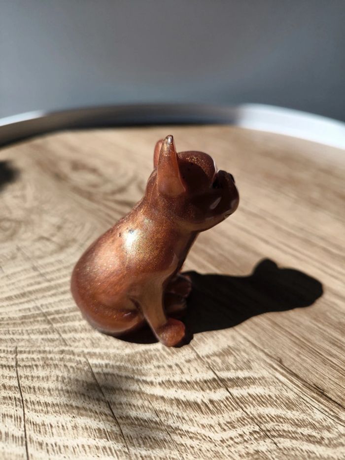 Bouledogue en résine marron neuf - photo numéro 5
