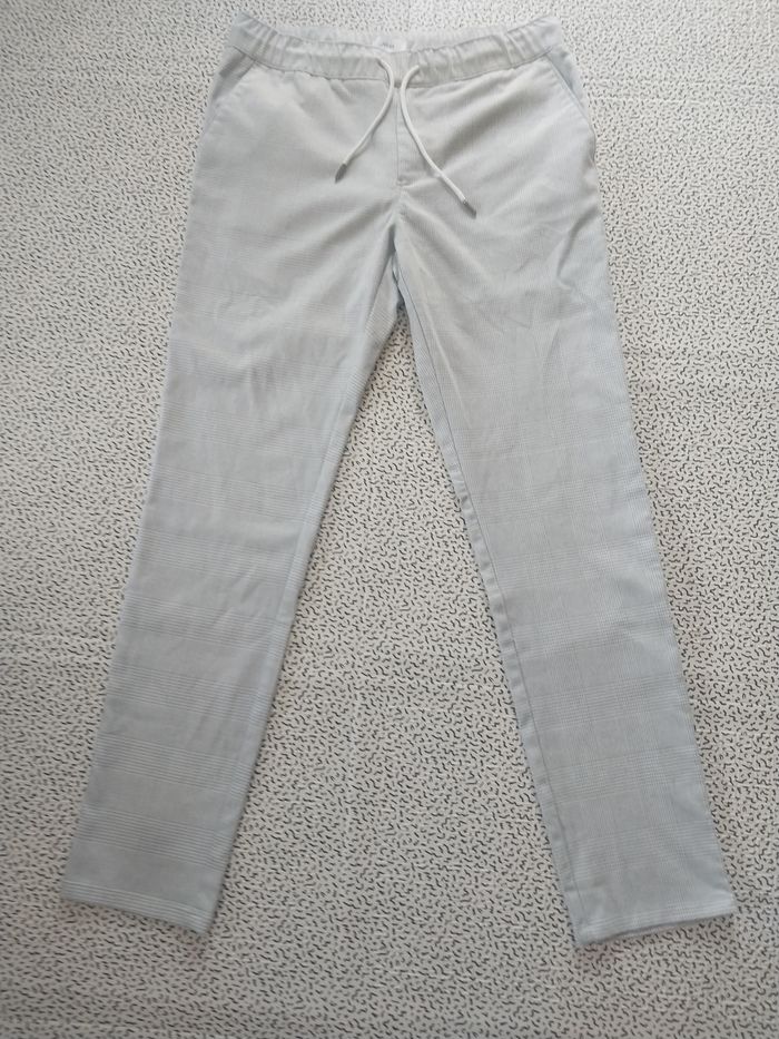 pantalon jules homme slim gris clair carreaux chic taille m - photo numéro 1