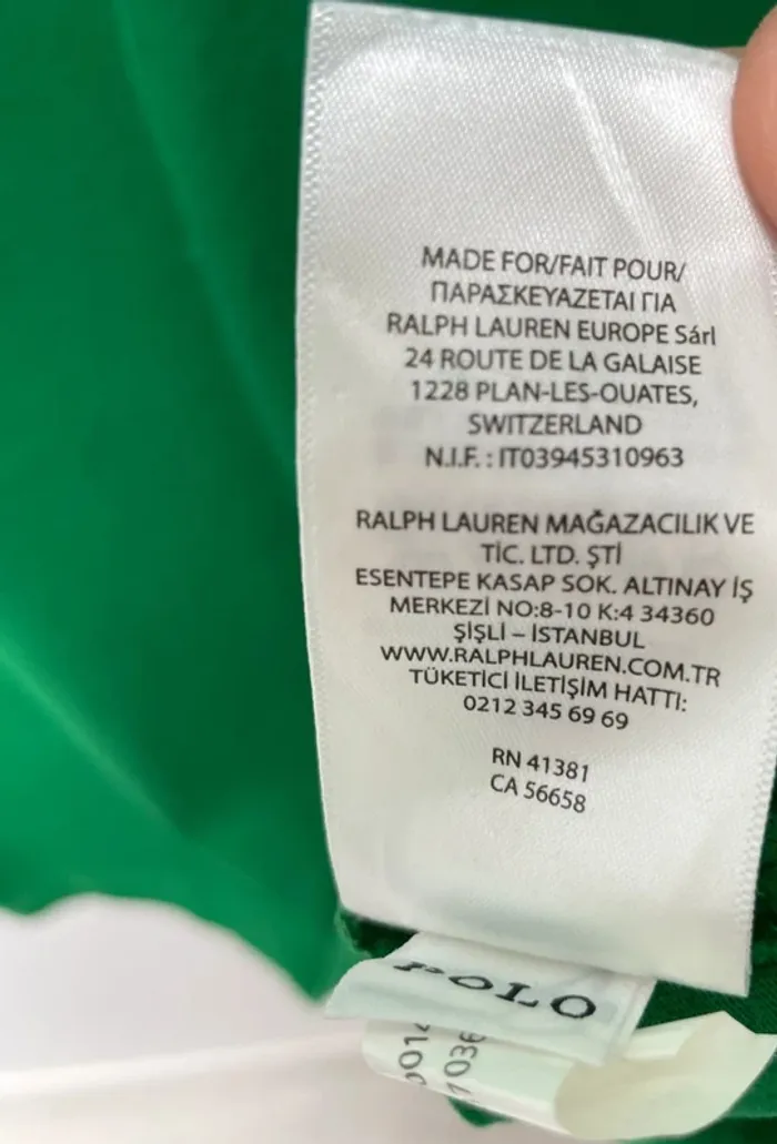 T-shirt manches longues Ralph Lauren vert logo brodé jaune homme S - photo numéro 10