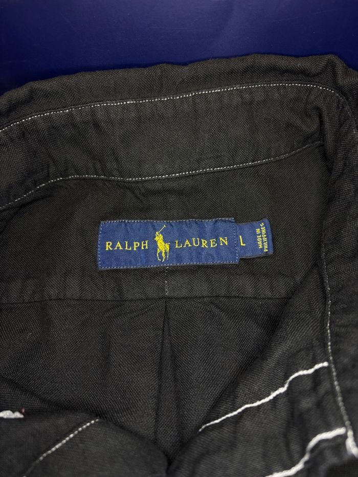 🖤 Chemise Homme Ralph Lauren Neuve Noire Logo Coloré - Taille L/40 - photo numéro 3