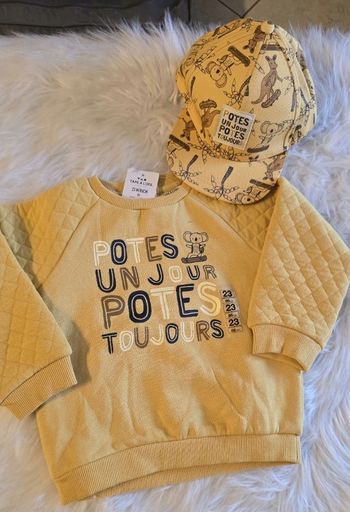 Neufs (non portés) 🏷🤩😍💙 sweat molleton et casquette 23mois Garçon 💙😍🤩