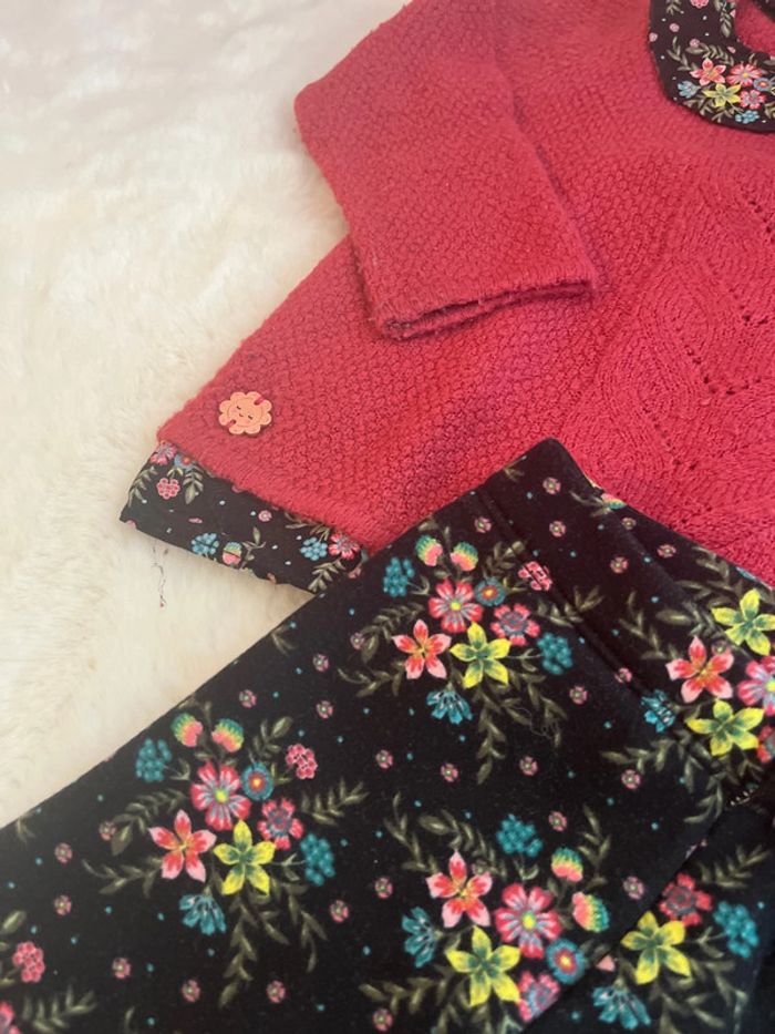 Pull + legging polaire noir et rose - photo numéro 3