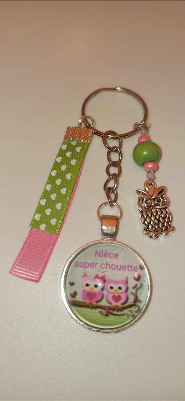 Porte clé message bijoux de sac nièce "nièce super chouette"