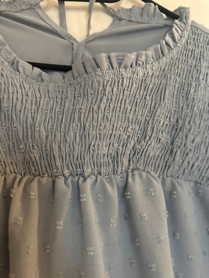Blouse bleu manches courtes - photo numéro 3