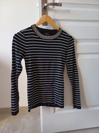 Magnifique pull maison 1.2.3 paris orné de bijoux