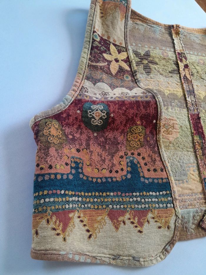 Bolero gilet sans manche vintage ethnique - photo numéro 9