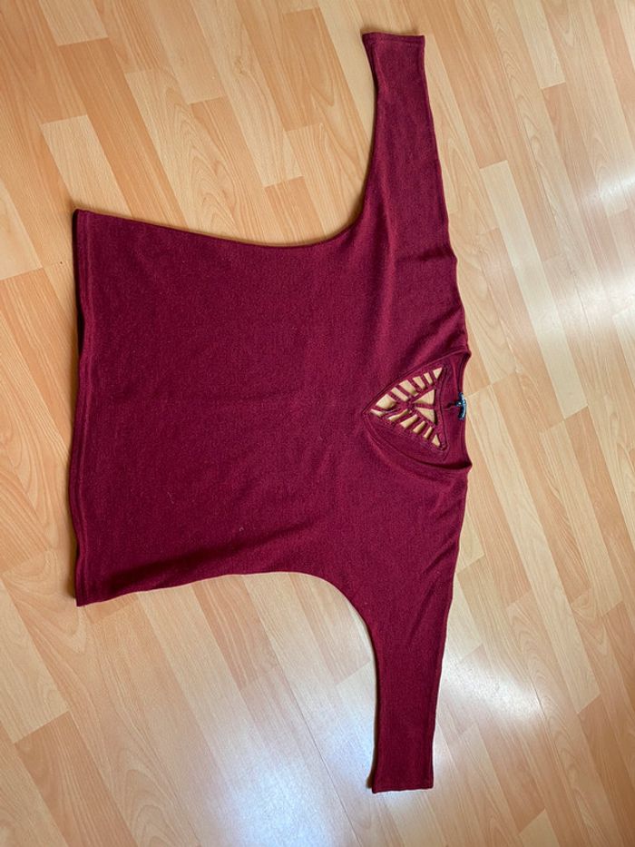 Pull Bordeaux Col V - photo numéro 3