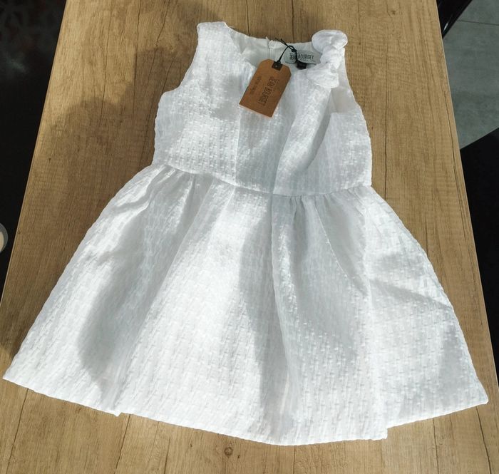 Robe sans manches fille blanche doublée taille 3 ans Jean Bouget