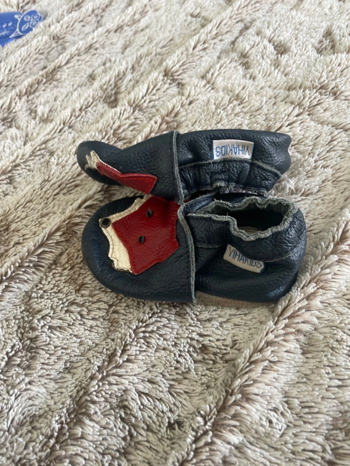 Chaussons souple cuir intérieur bébé enfant - photo numéro 2