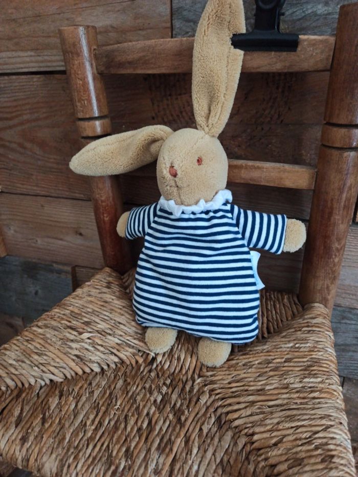 Peluche lapin trousselier hochet tbe - photo numéro 3