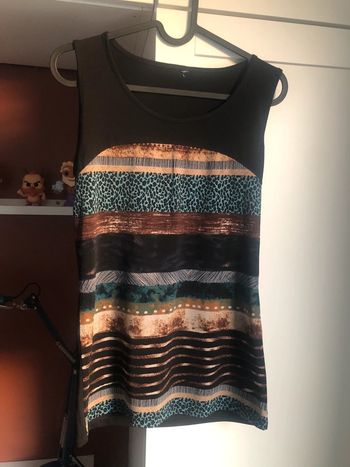 Tunique débardeur blouse femme motifs noir