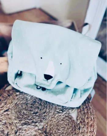Cartable maternelle Trixie 100%coton ours polaire