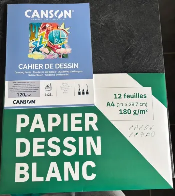 Lot de feuille à dessin + cahier de dessin
