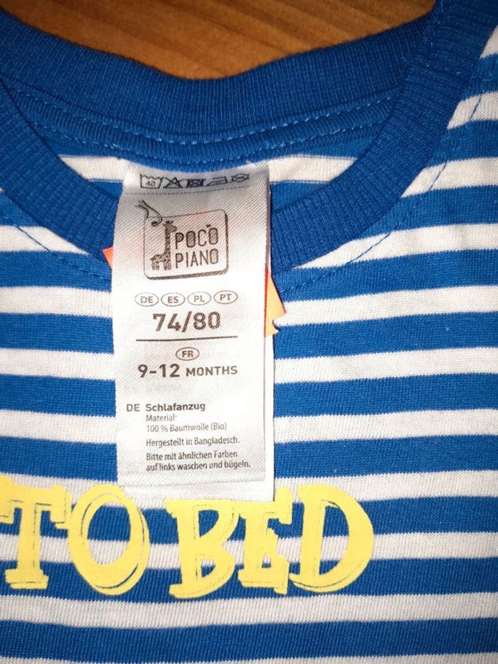tee shirt 9-12mois neuf Pocopiano - photo numéro 2