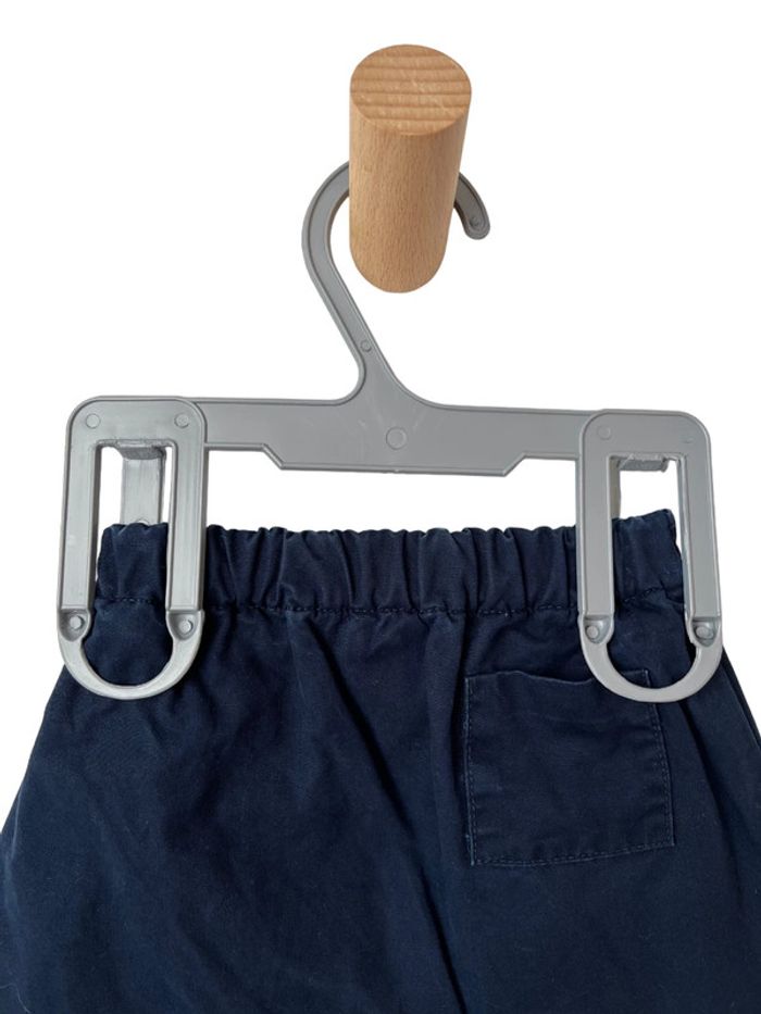 Pantalon bébé bleu marine, intérieur milleraies rouge - Petit Bateau 0 mois - photo numéro 4