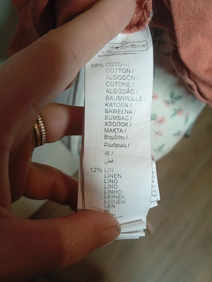 Jolie blouse 88% Coton et 12% Lin taille 40 - photo numéro 6
