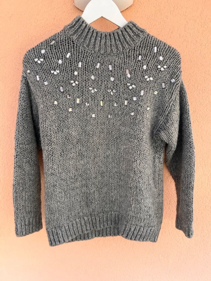 Pull strass facon tricot