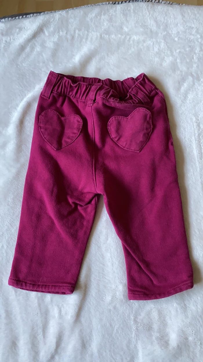 Pantalon épais bordeaux / Noukies - 9 mois - 74 cm - photo numéro 3