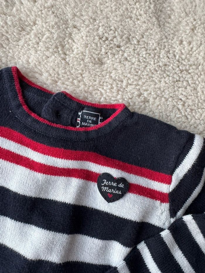 👚lot de 3 pulls - bébé fille - 6 mois - terre de marin - Kiabi- très bon état - photo numéro 3