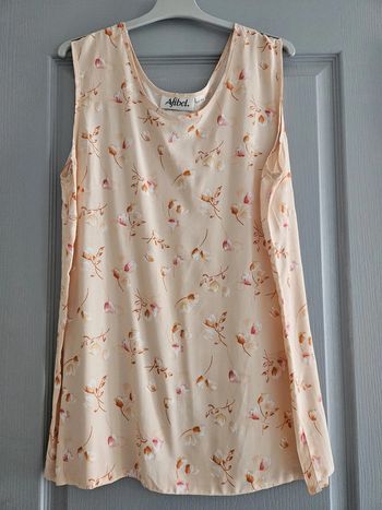 Blouse débardeur fleurie femme - Taille 42 / 44 - Afibel - Beige