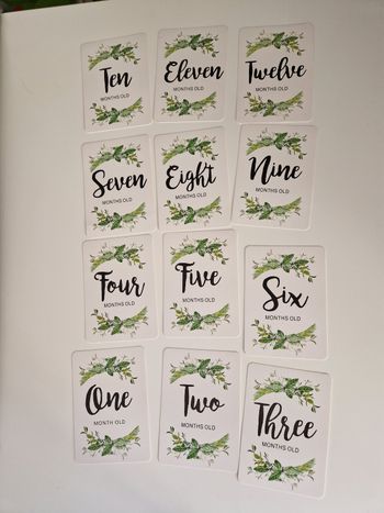 Lot des 12 cartes première année  naissance bébé
