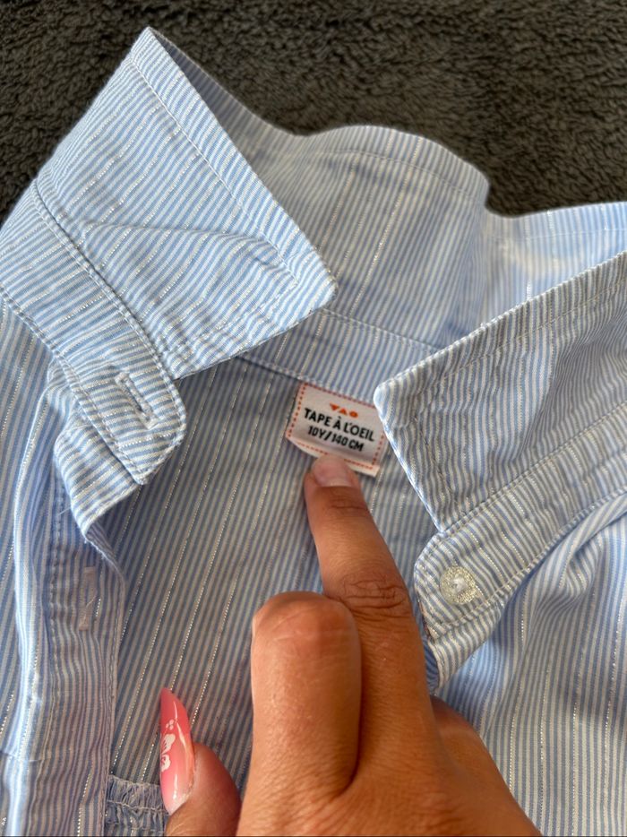 Chemise bleu et argenté - photo numéro 3