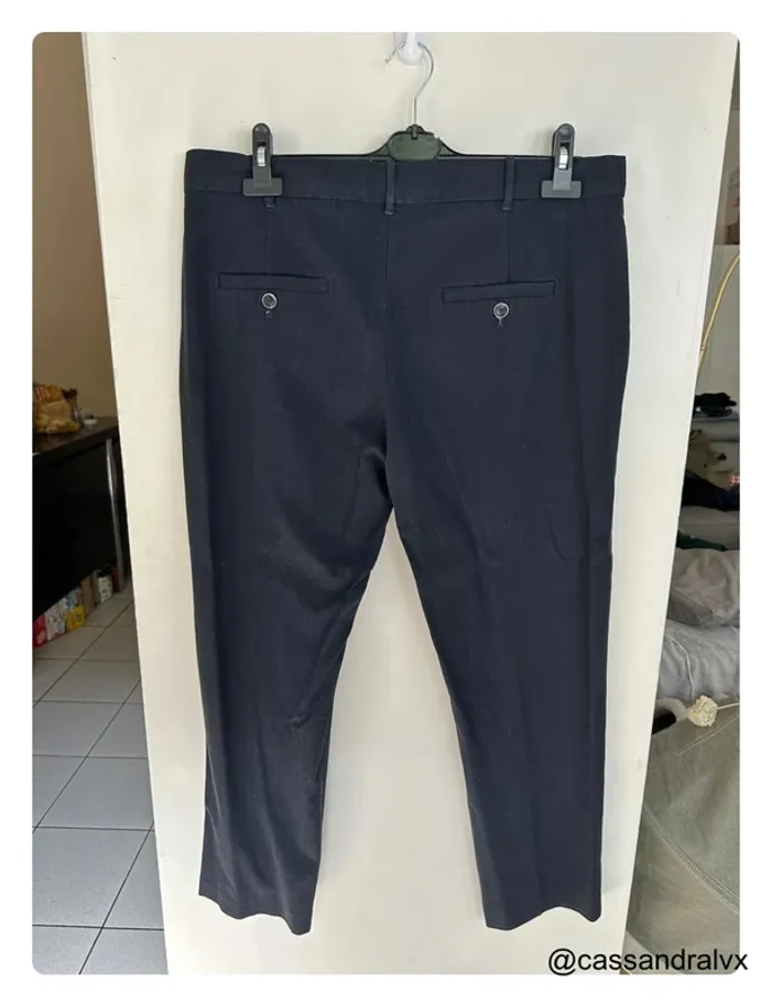 Pantalon bleue marine à carreaux - Mango - photo numéro 5