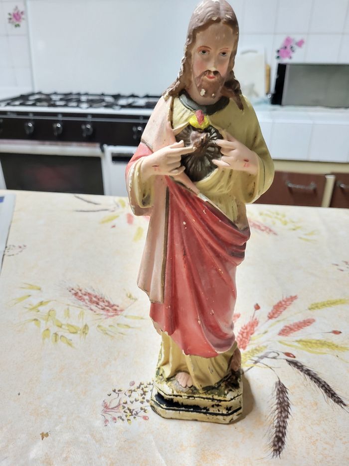 Statuette platre vintage religion