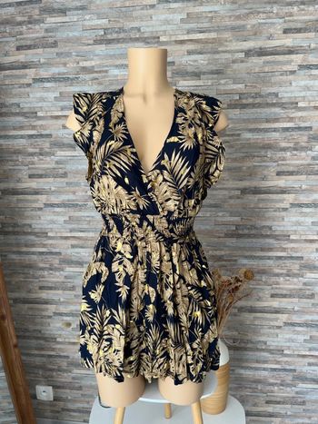 Combi short bleu marine et dorée taille S/M