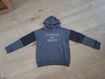 Sweat-shirt/pull à capuche gris/noir "Power of rock" Firefly 12 ans